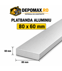 Platbanda aluminiu 80 x 60 mm, 6 metri (EN-AW 6060)